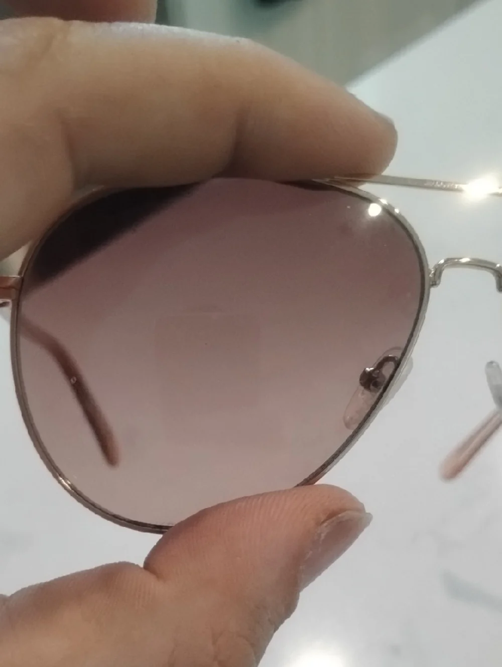 Calvin Klein Gold Frame Brown Gradient Aviator Sunglasses